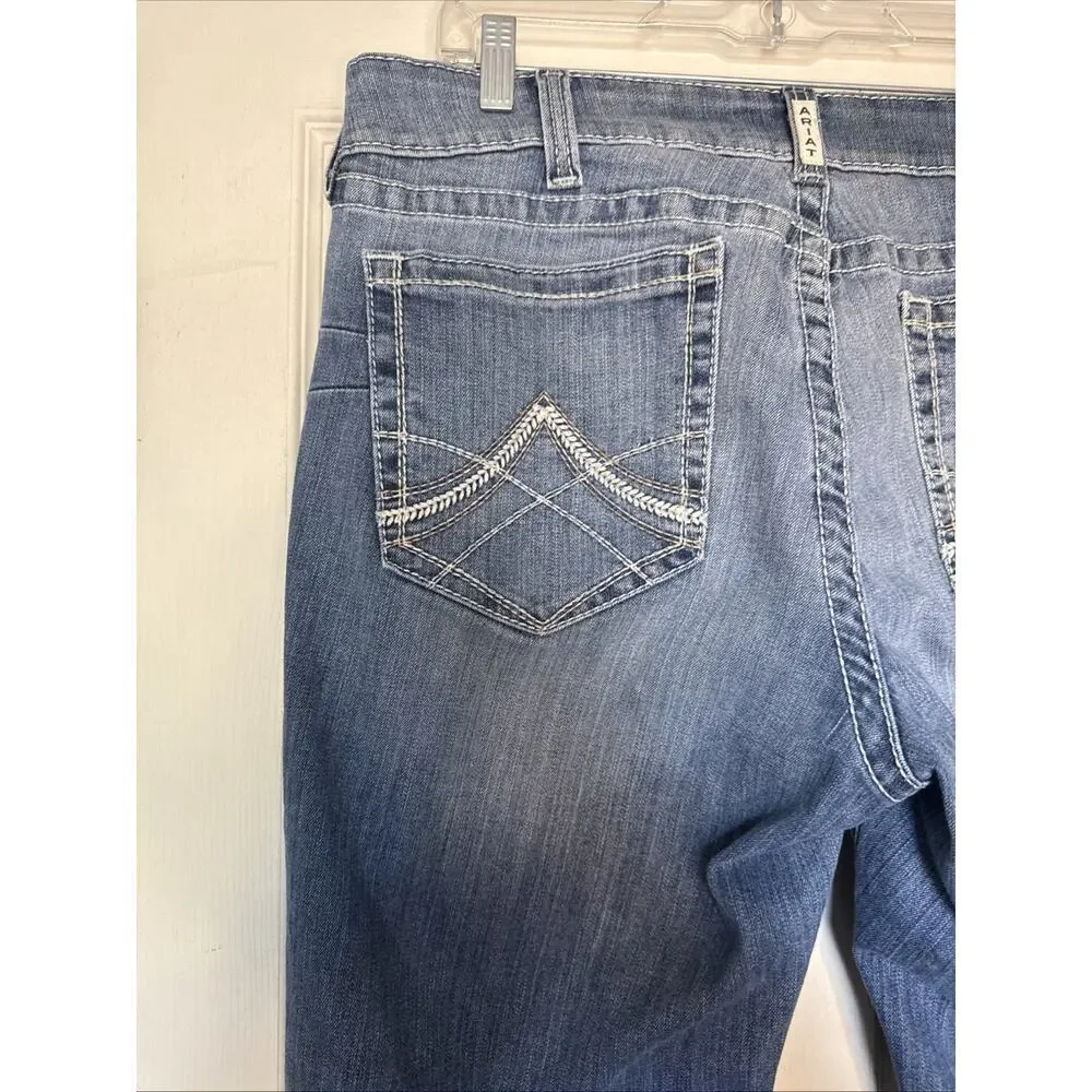 Ariat Real Denim Bootcut Women's Jeans Mid Rise Blue Wash Size 33R Western Style - Picture 4 of 13